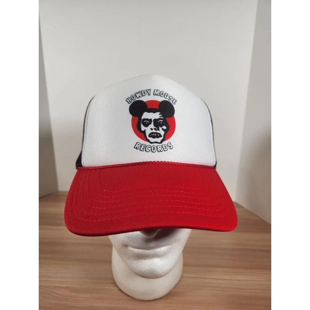 Howdy Mouse Records Truck Hat White Red Black Strap Back Otto Unique Unusual‎